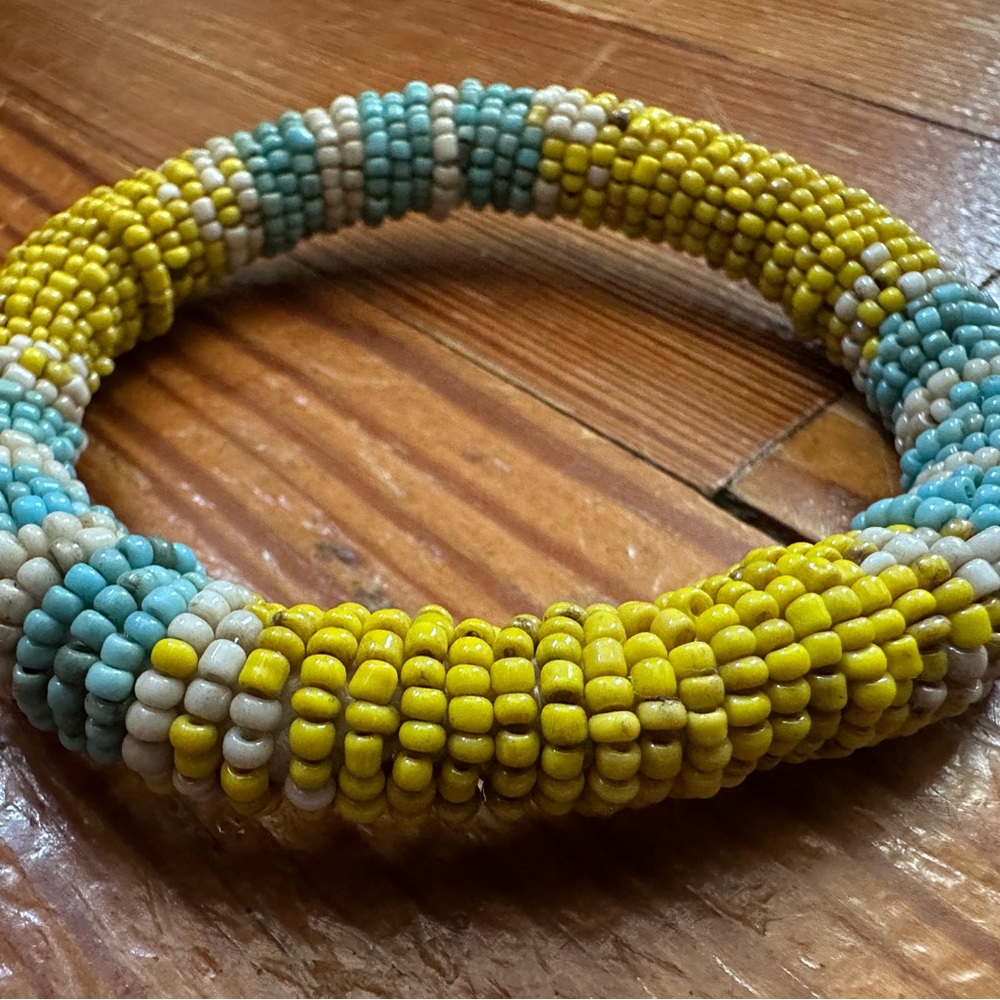 Colorful Handwoven Indonesian Beaded Bracelet